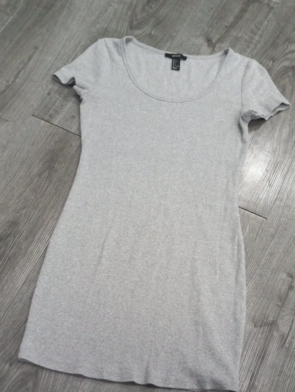 Forever 21 Basic Scoop Neck Heather Gray Tee Dress